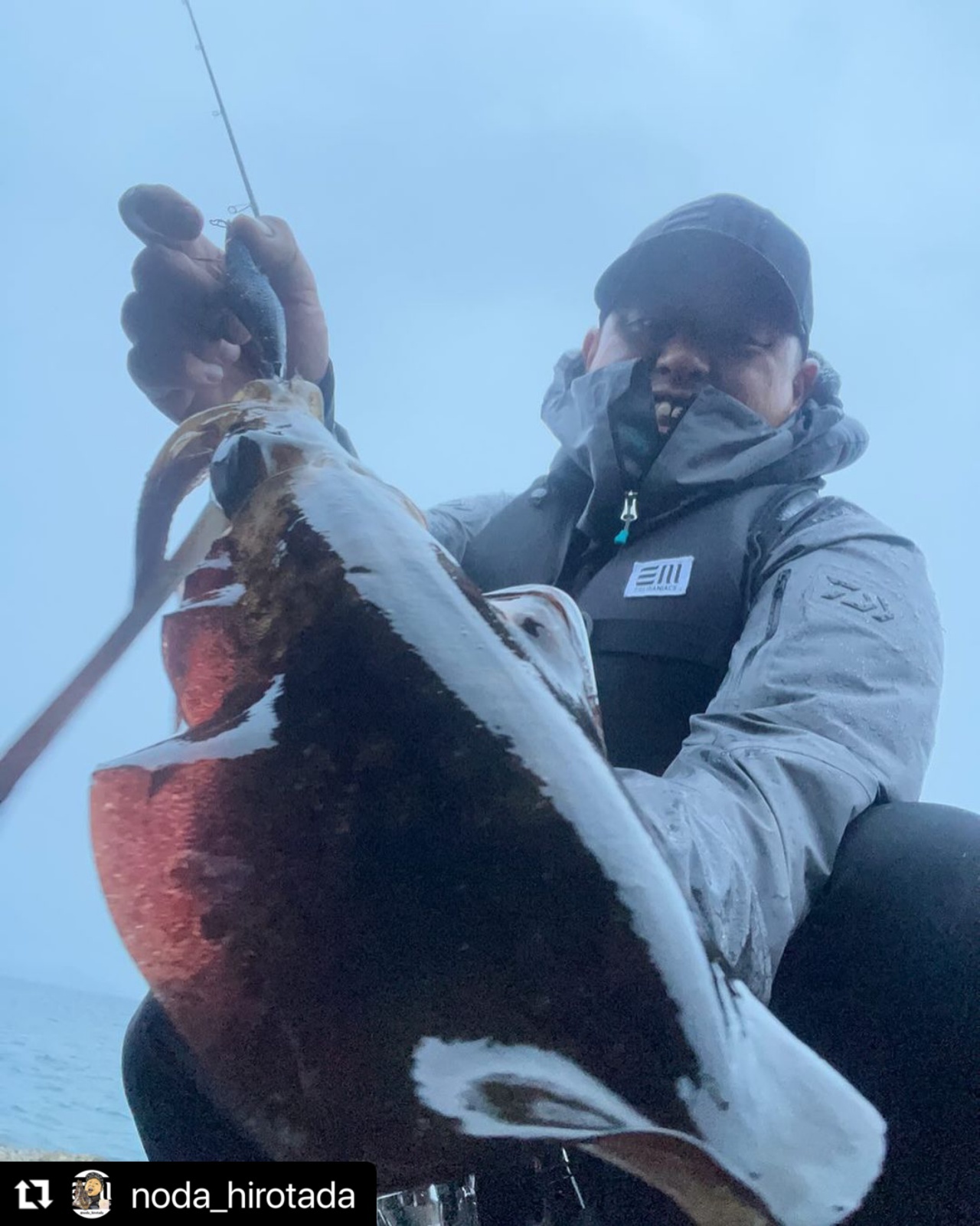 ☆送料無料☆エギマニ EM 3D刺繍/ストレッチキャップ(黒刺繍) - EGI