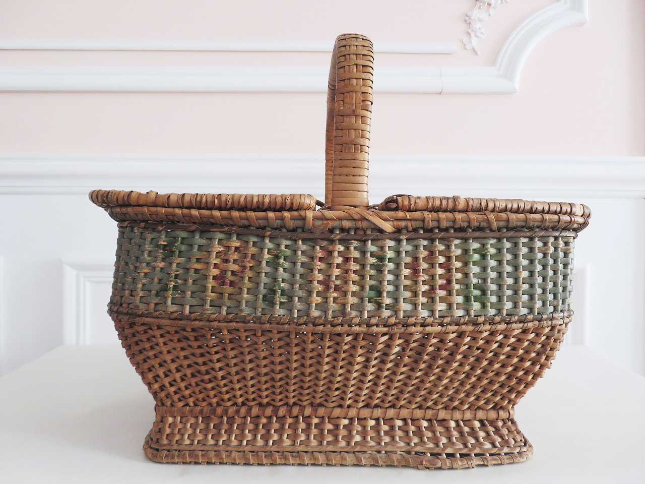 フレンチ ローズパニエ（ラージ) - 薔薇と天使のアンティーク