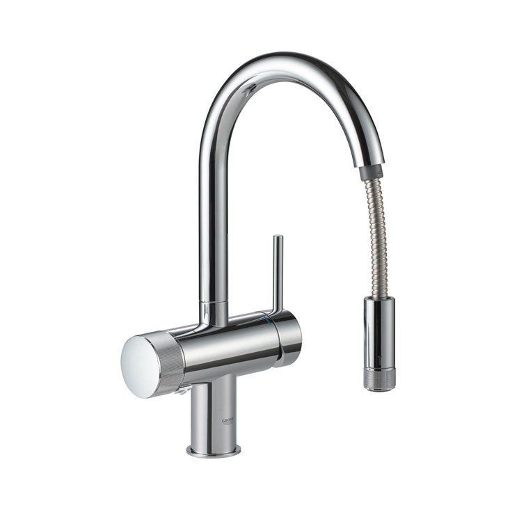 浄水器一体型キッチン混合水栓 節湯C1 JPK61802 ｽﾌﾟﾚｰﾎｰｽ ﾗｳﾝﾄﾞ GROHE