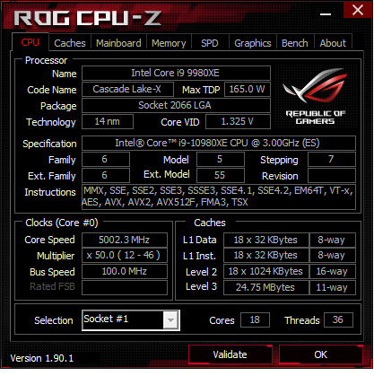 Intel Core i9-10980XE: 5 GHz on 18 cores - ElmorLabs