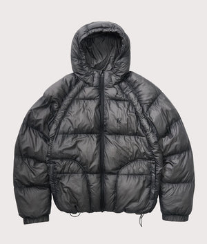 Translucent Hooded Puffer Coat in Washed Black | Represent | EQVVS