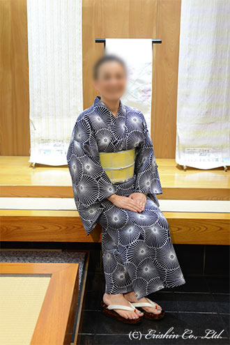 竺仙万寿菊の浴衣 2015年ゆかたまつり 『着物・呉服えり新』