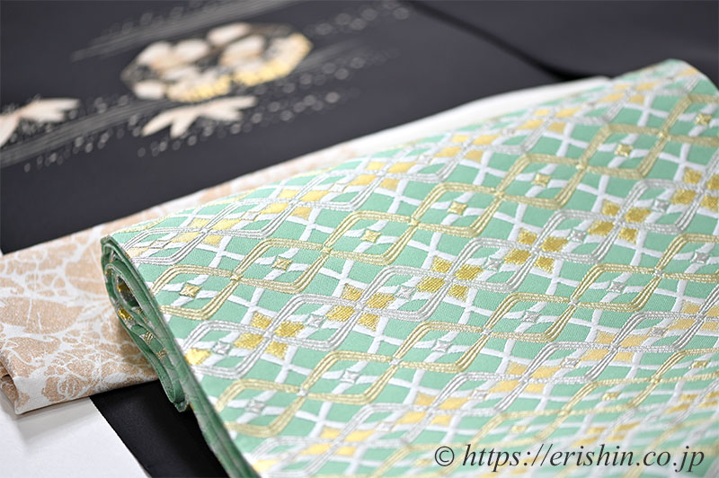 美術工芸 啓 袋帯（菱立涌文） 『着物・呉服えり新』