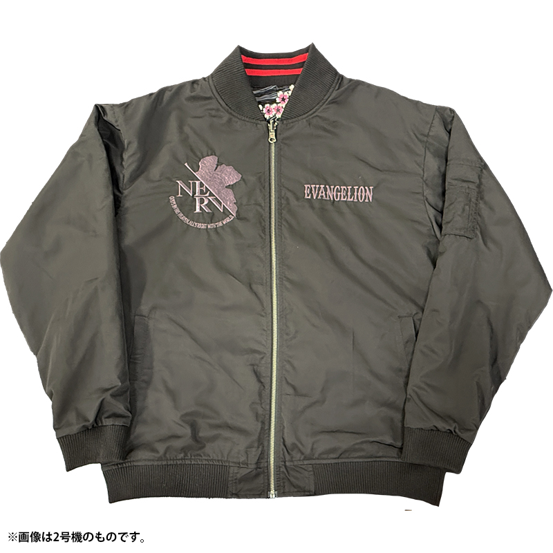 EVAx錦】菊家紋桜初号機/MA-1 リバーシブル総刺繍スカジャン/BLACKx袖