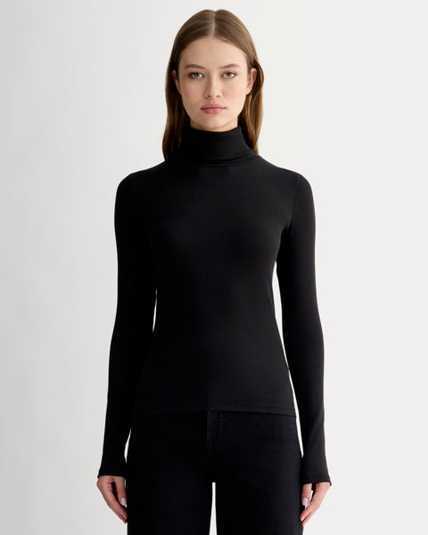 The Luxe Rib Turtleneck | Black – Everlane
