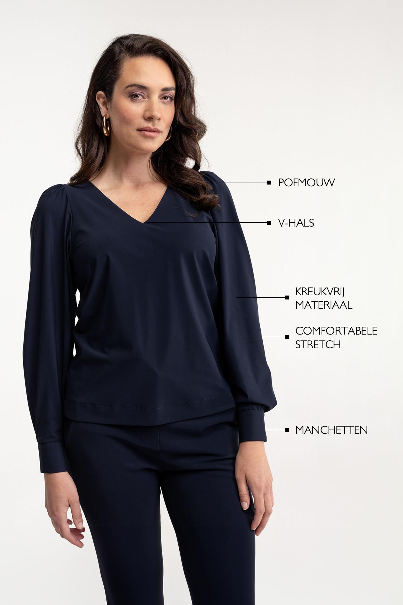 Studio Anneloes les top 94821 T-shirt Lange mouw 6900 dark blue