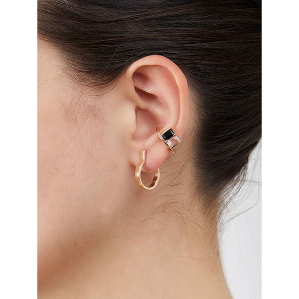 Bird of Paradise オニキス ホワイトトパーズ イヤーカフ (BP44KCF