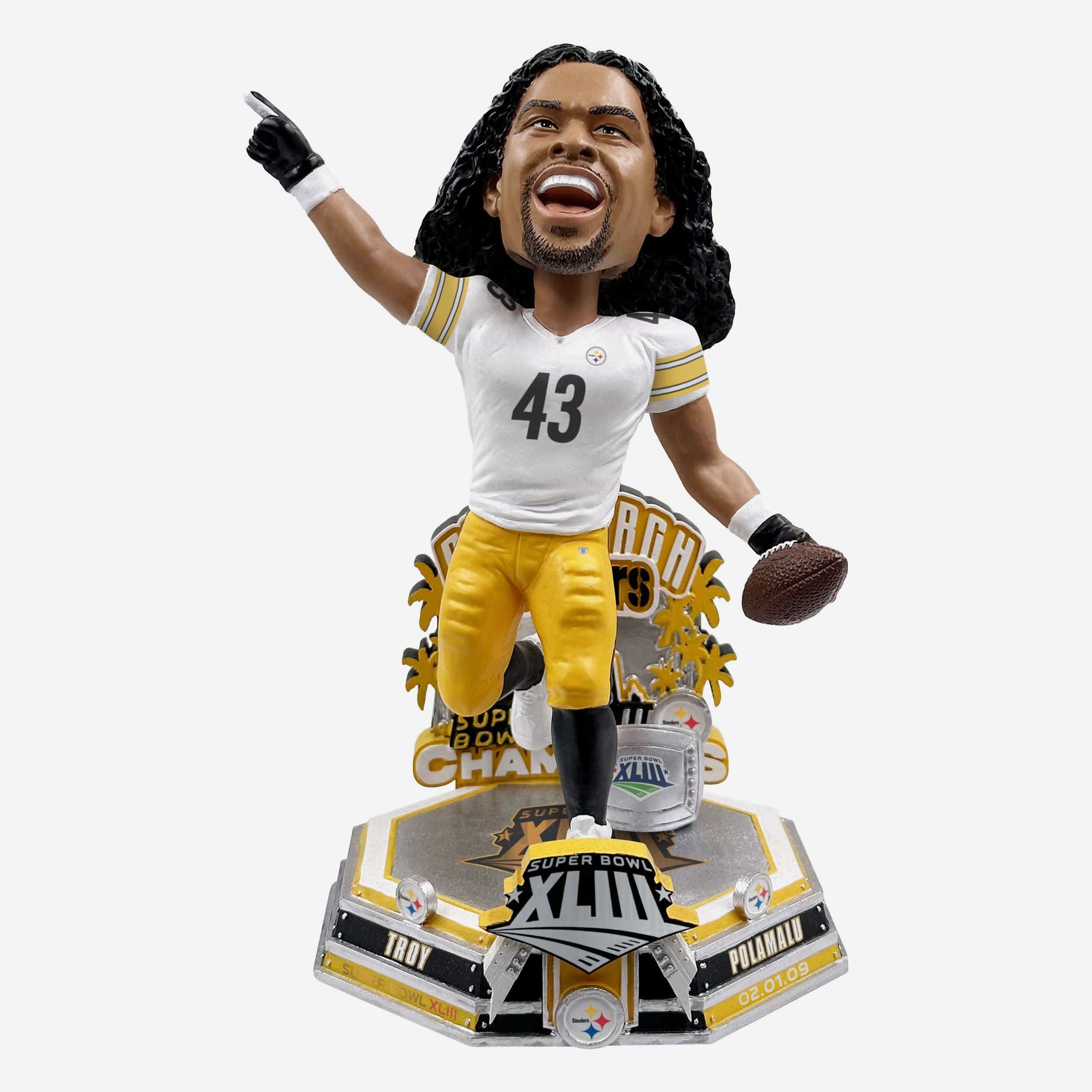 Troy Polamalu Pittsburgh Steelers Super Bowl XLIII Champions 15th