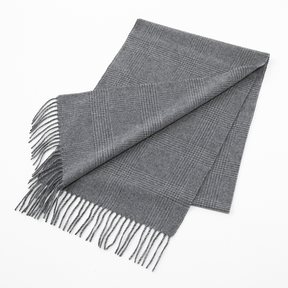 グレンチェック柄カシミヤマフラー | FAIRFAX COLLECTIVE