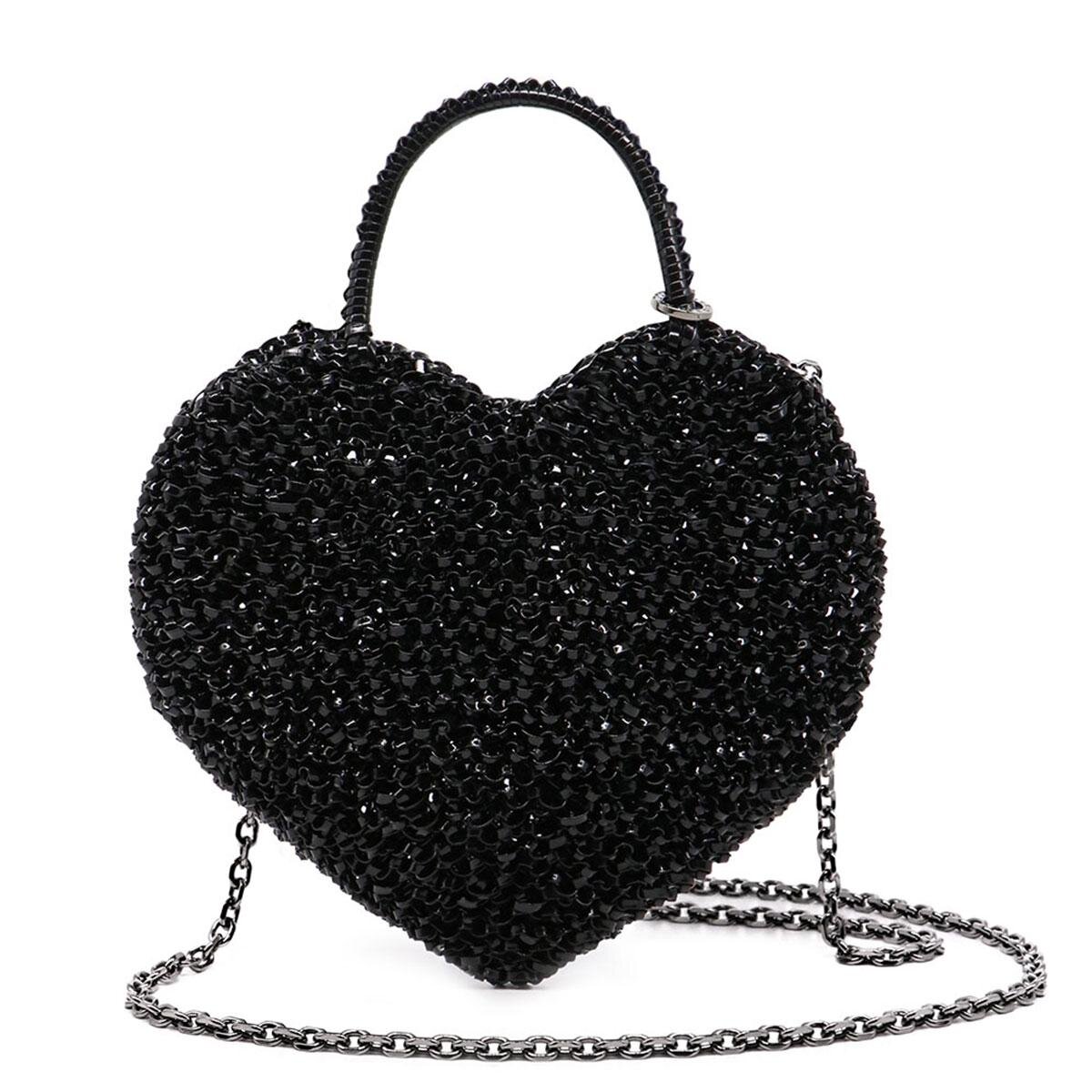 アンテプリマ“ハート型”ワイヤーバッグ、煌めくレッドやピンクカラーで