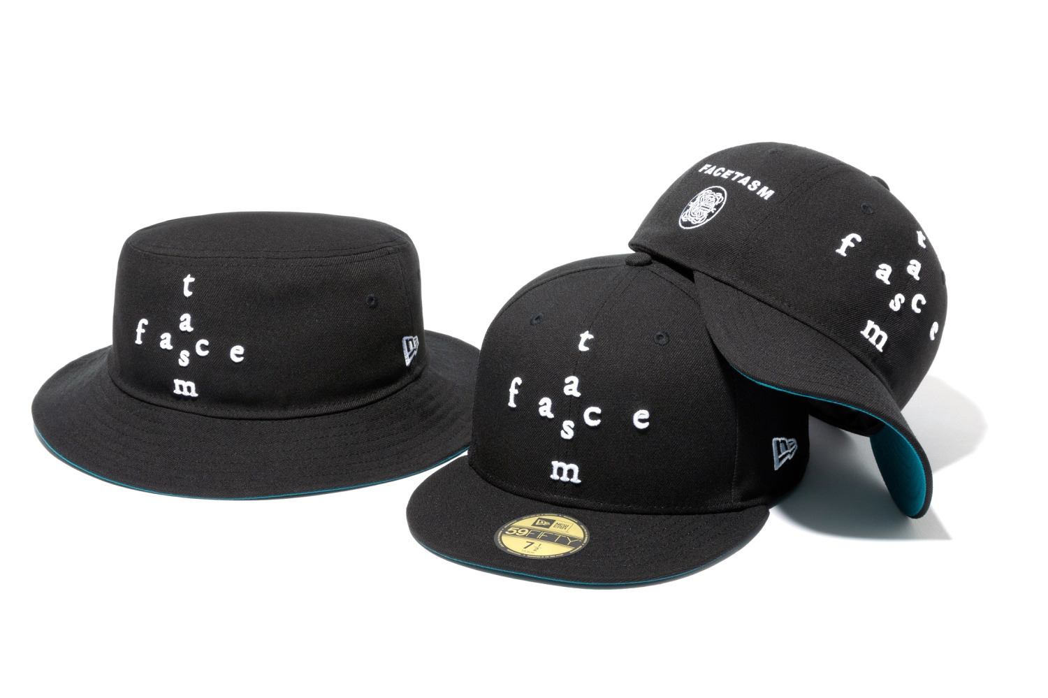 ファセッタズム×ニューエラのロゴ刺繍入り「59FIFTY」キャップ、つば裏