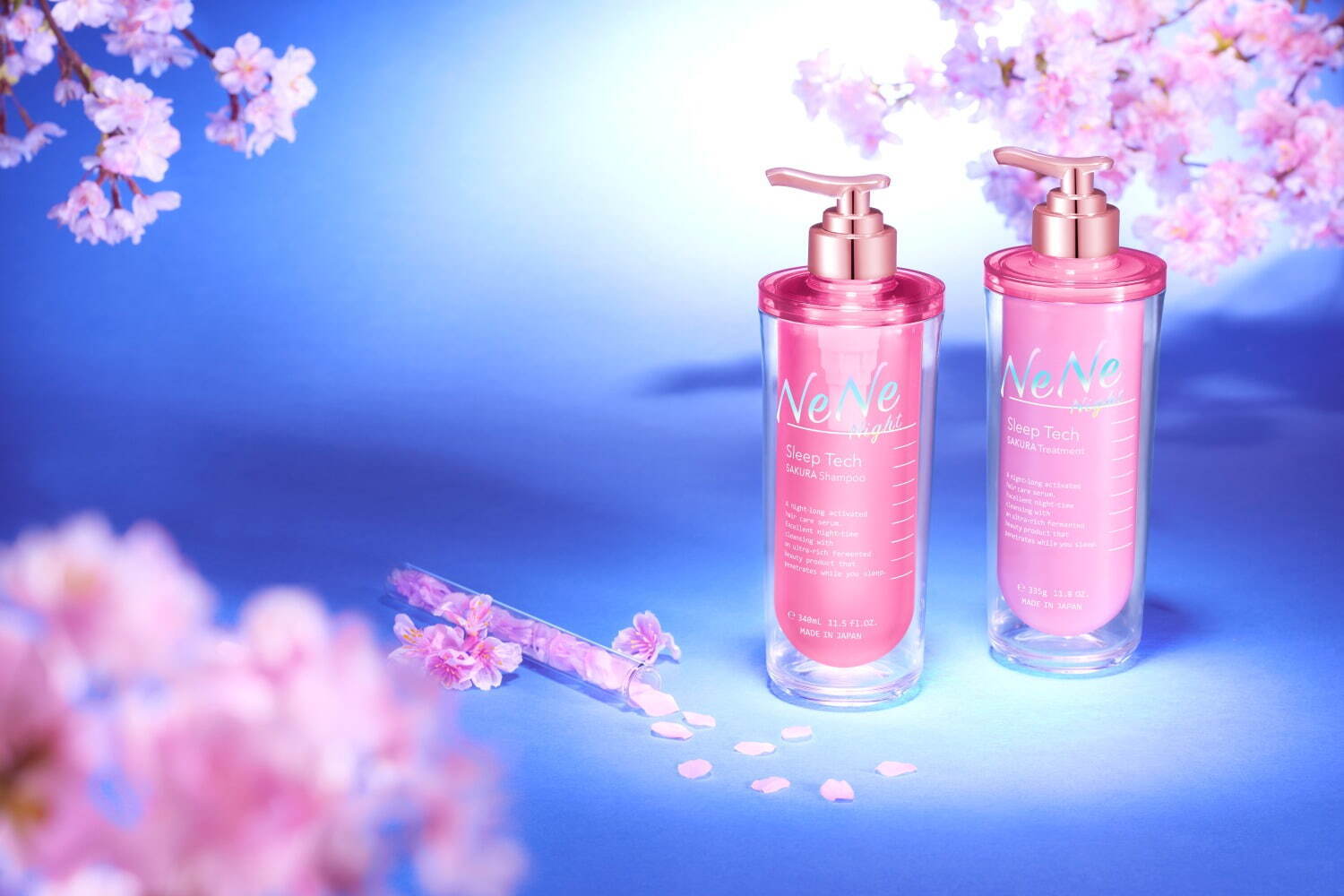 ネネ ナイト」から“夜桜の香り”の新ヘアケア、睡眠中に美髪へ導く