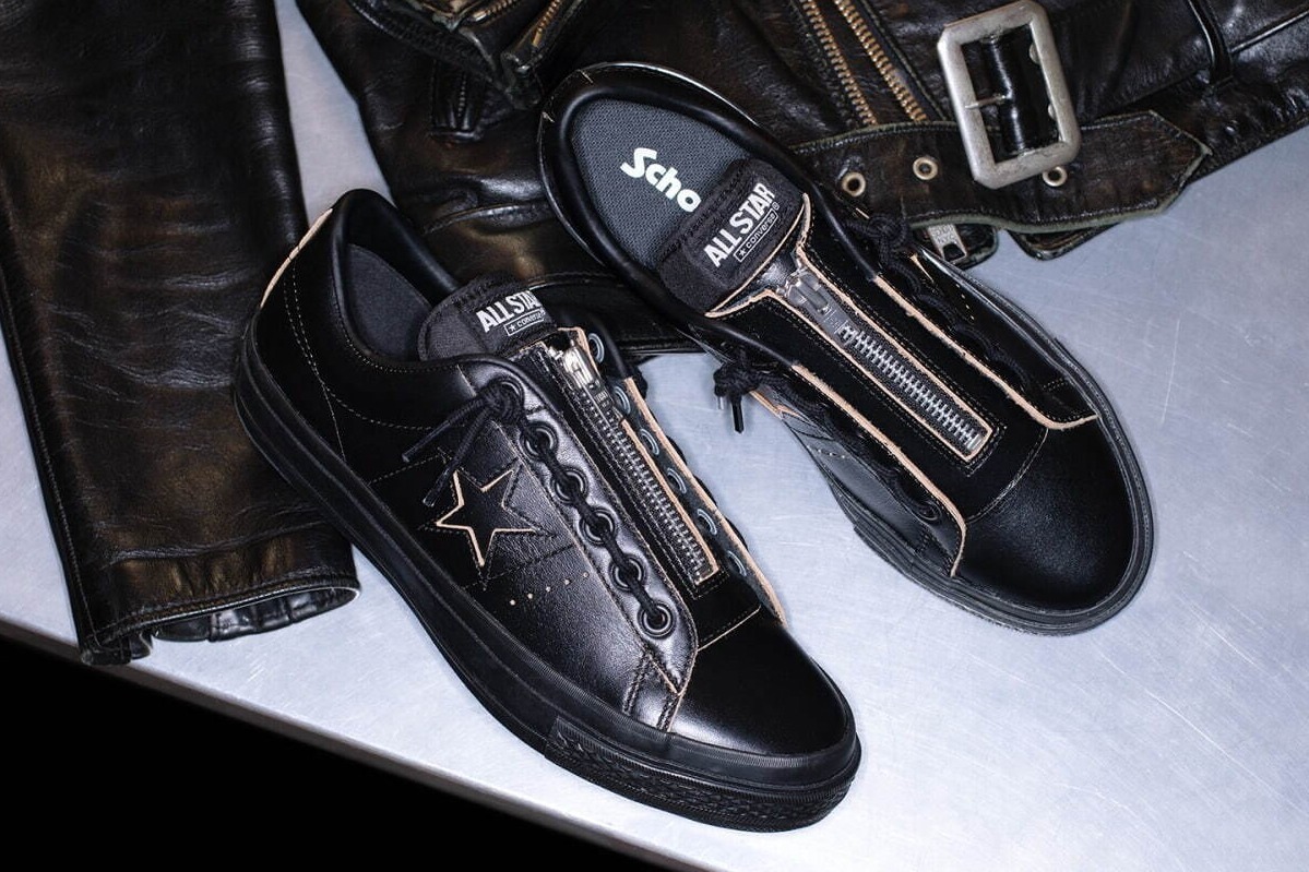 コンバース×ショット「ワンスター」レザースニーカー、“ライダース