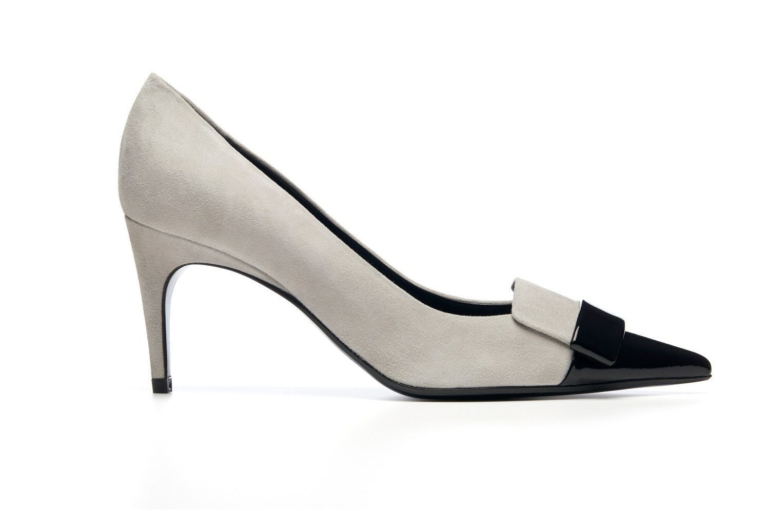 セルジオ ロッシ「sr1」シューズ、“グレースエード×ブラックレザー”の