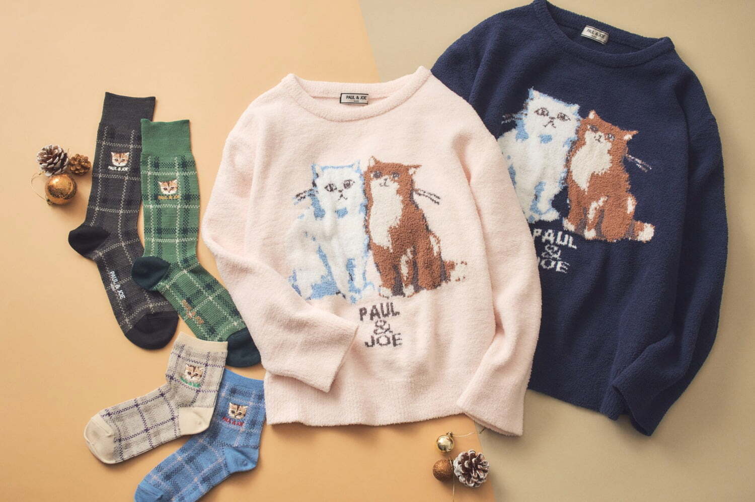 ポール ＆ ジョー24年クリスマス、“愛猫”のもこもこルームウェア＆花柄