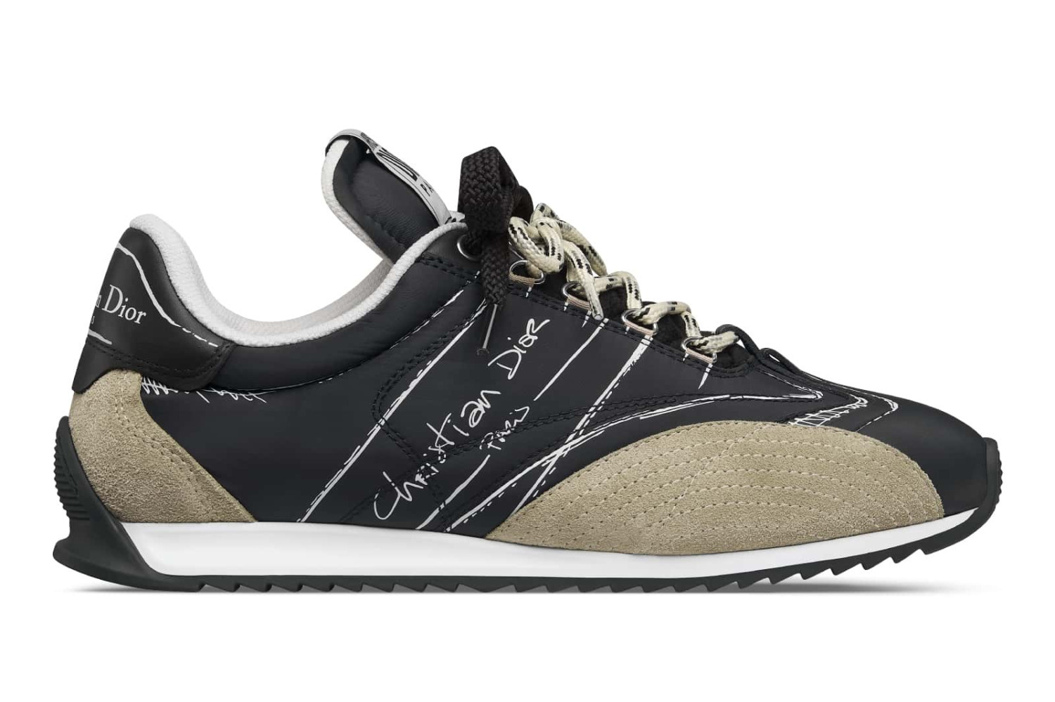 ディオールのウィメンズスニーカー「D-スケッチ」“スケッチ入り”異素材