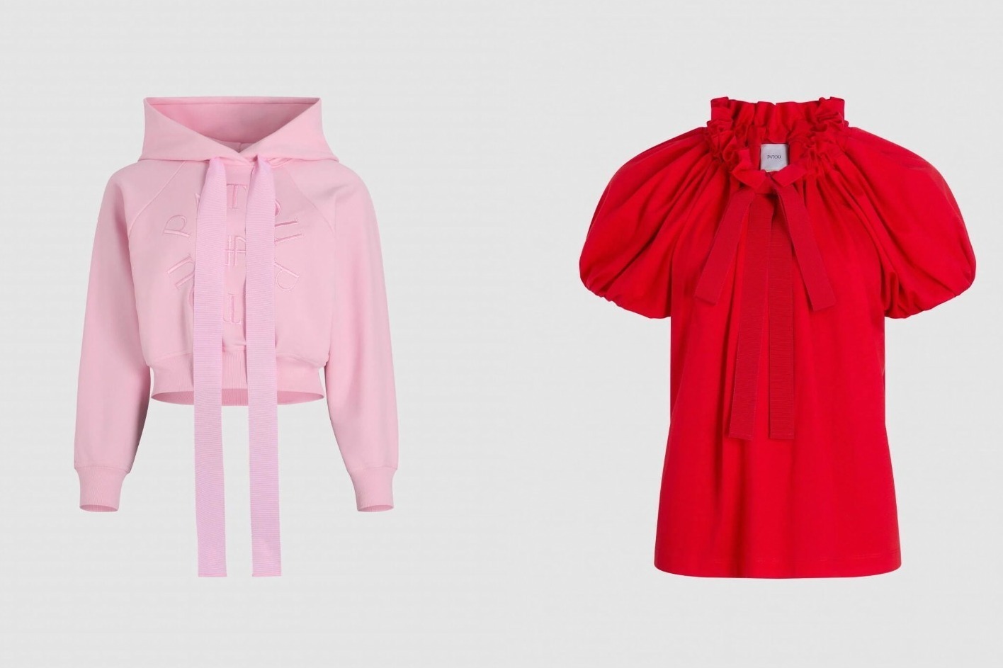パトゥ“リボンタイ付き”ギャザーシャツ＆フーディー、大阪限定で