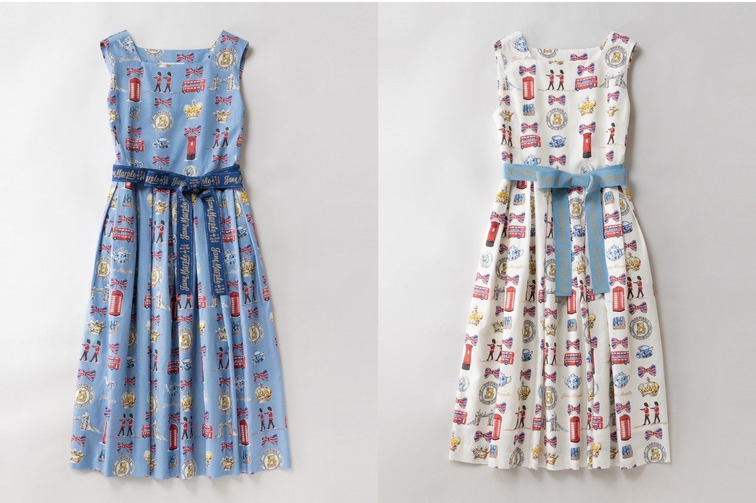 ジェーンマープル”クラウン”柄など英国デザインスカート、リボンを飾っ