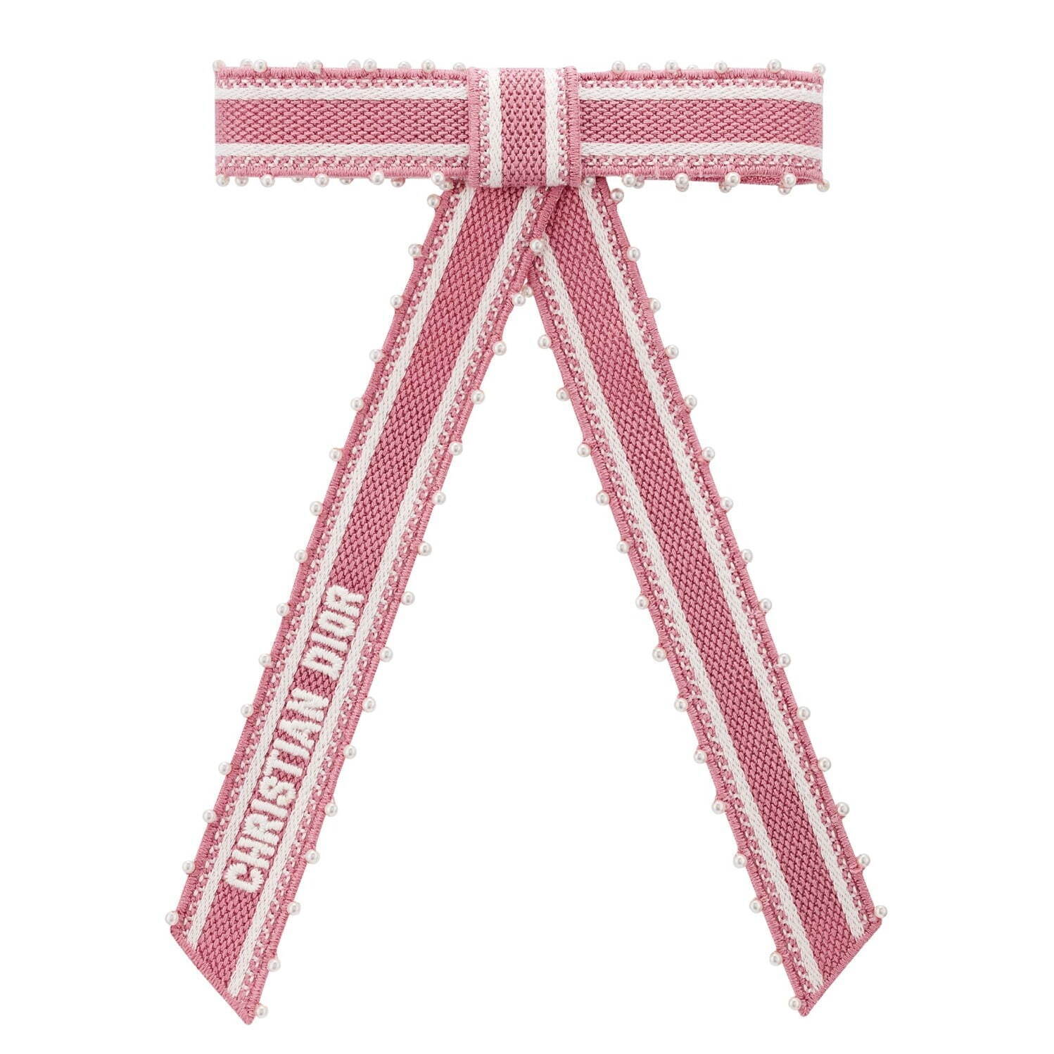 ディオール「CD」煌めく“大きなリボン”バレッタ、刺繍リボンのヘア