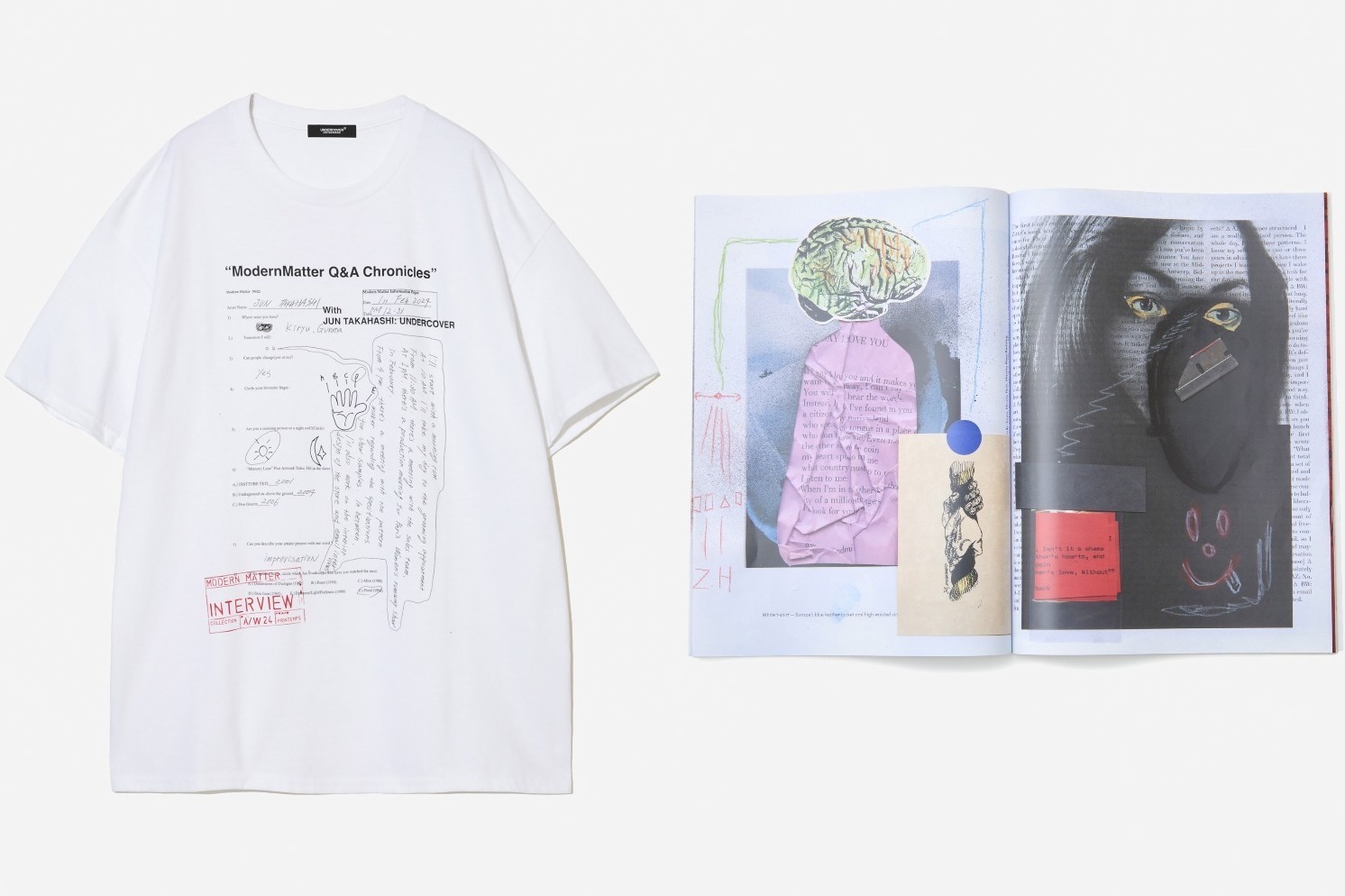 アンダーカバー“アンケート用紙”プリントTシャツ＆雑誌セット