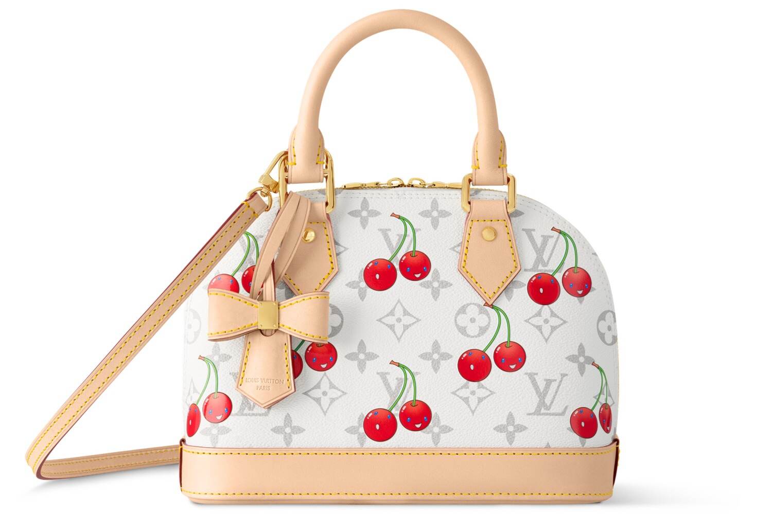 ルイ・ヴィトン × 村上隆、“にっこりチェリー”が主役の白いモノグラム