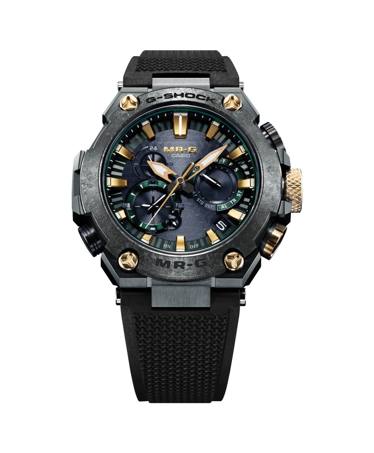 最高峰G-SHOCK「MR-G」腕時計、日本の伝統色「鐵色」テーマの深い青緑