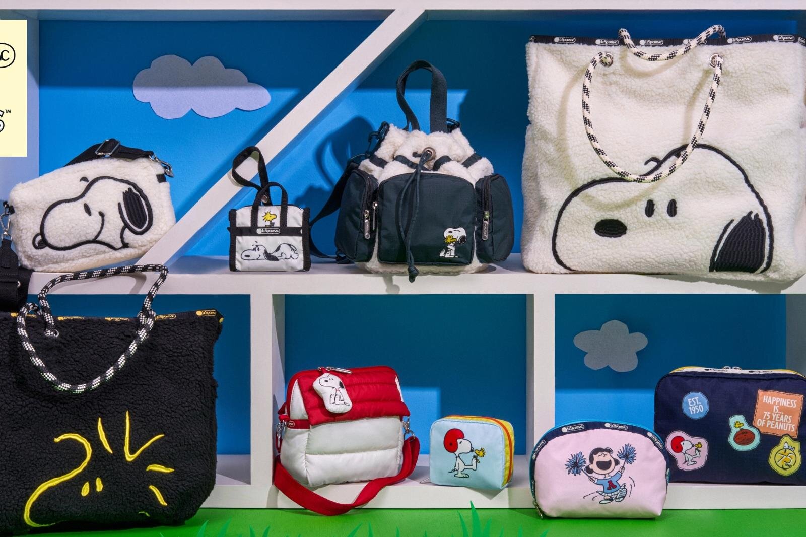 レスポートサック「ピーナッツ」スヌーピーの”ふわもこ”ボアトート