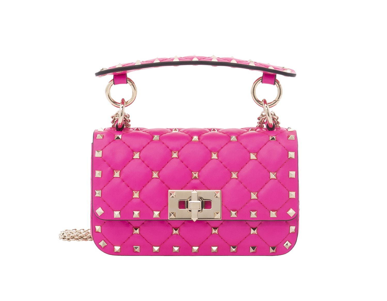 ヴァレンティノのスタッズバッグ「ロックスタッズ スパイク」“ネオン