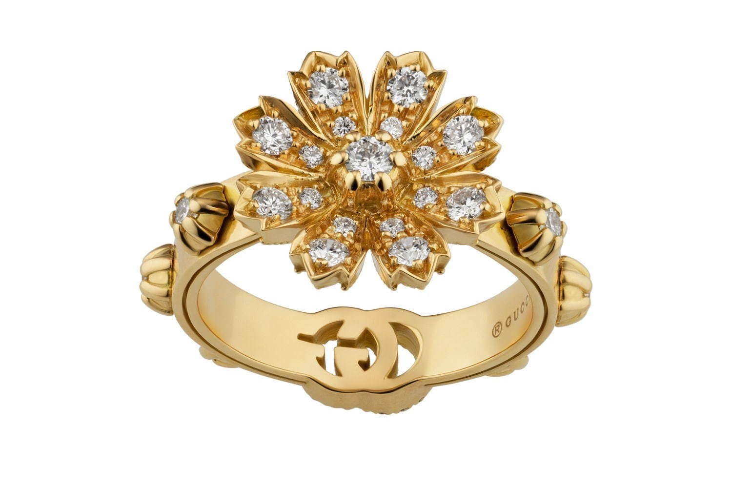 グッチ「フローラ」ファインジュエリーに新作、フラワー×タブルGの