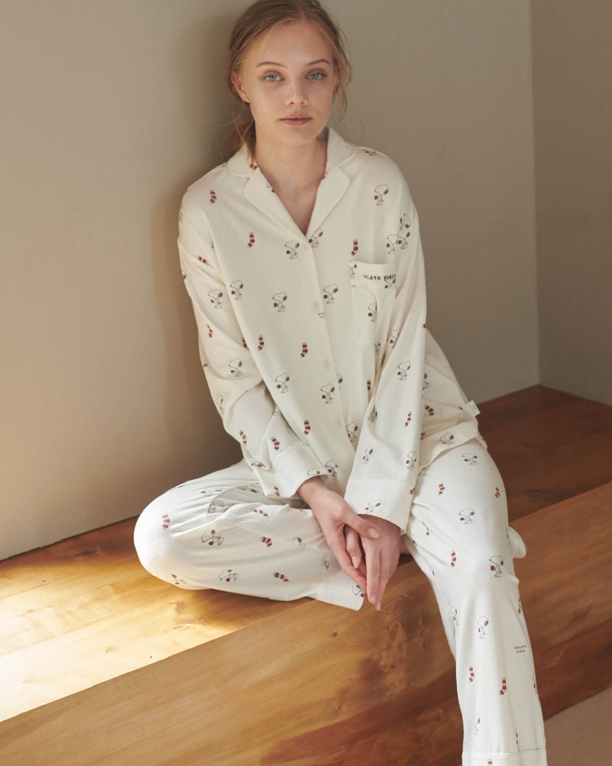 ジェラート ピケ×ピーナッツ - スヌーピー柄もこもこルームウェア＆耳