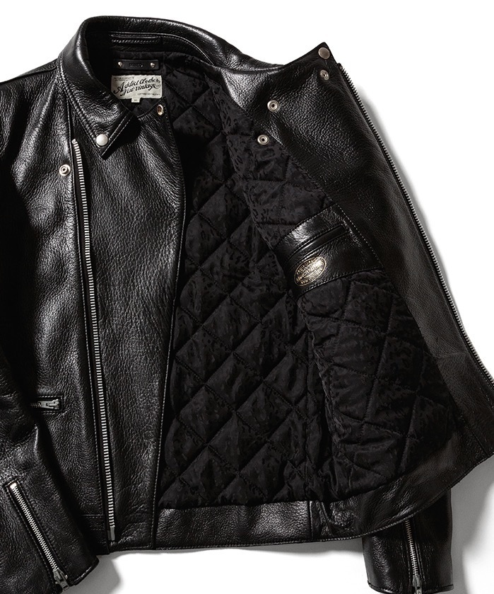 マインデニム×アディクトクローズのレザーライダースジャケット