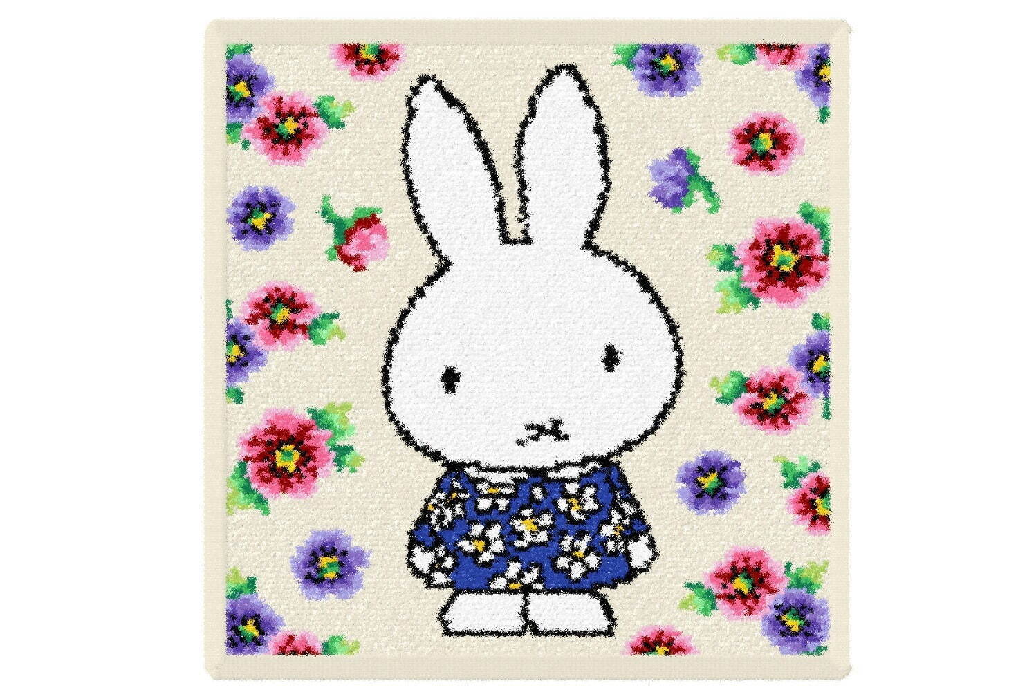 ミッフィー×フェイラーのハンカチ - 可憐なアネモネ柄入り＆ミッフィー