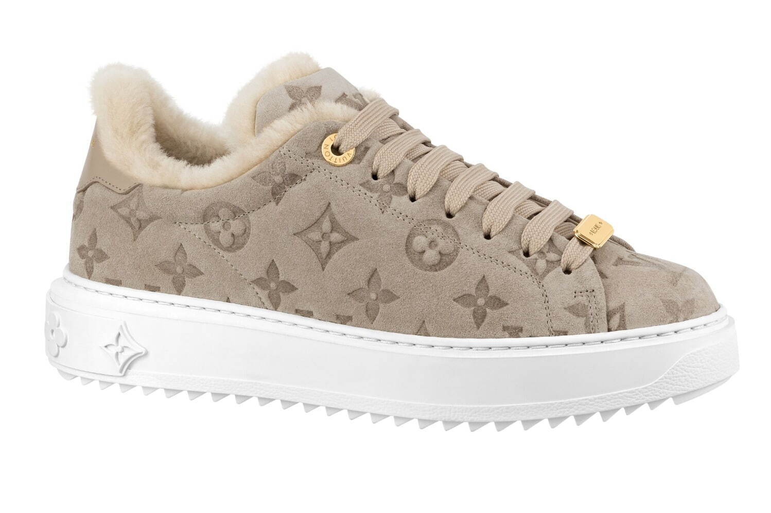 ルイ・ヴィトン22年秋冬スニーカー、モノグラム・パターン入りスエード