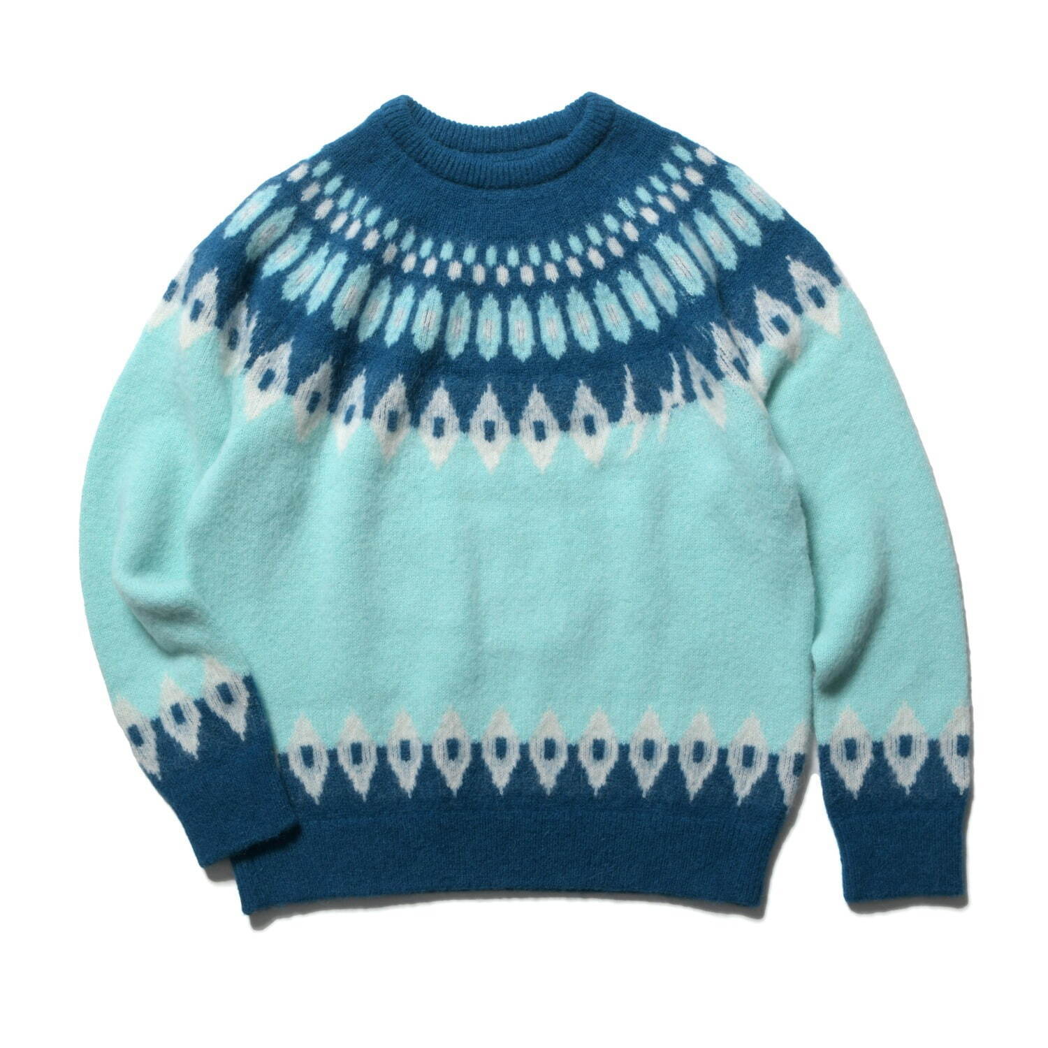 ユニフォーム エクスペリメントのノルディック柄ニット、藤原ヒロシの