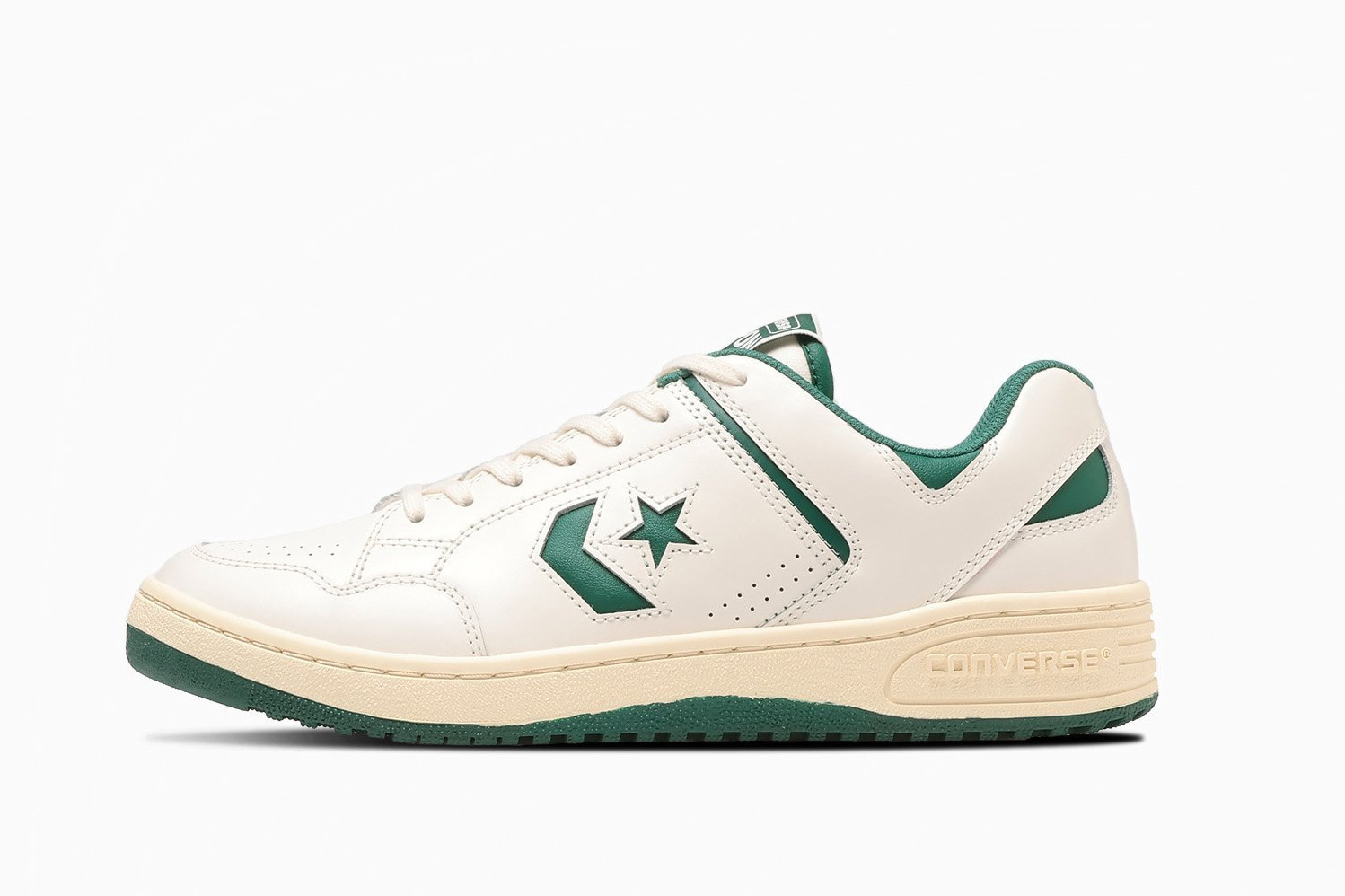 コンバース「ウエポン」スニーカー新作、“カレッジカラー×生成りレザー