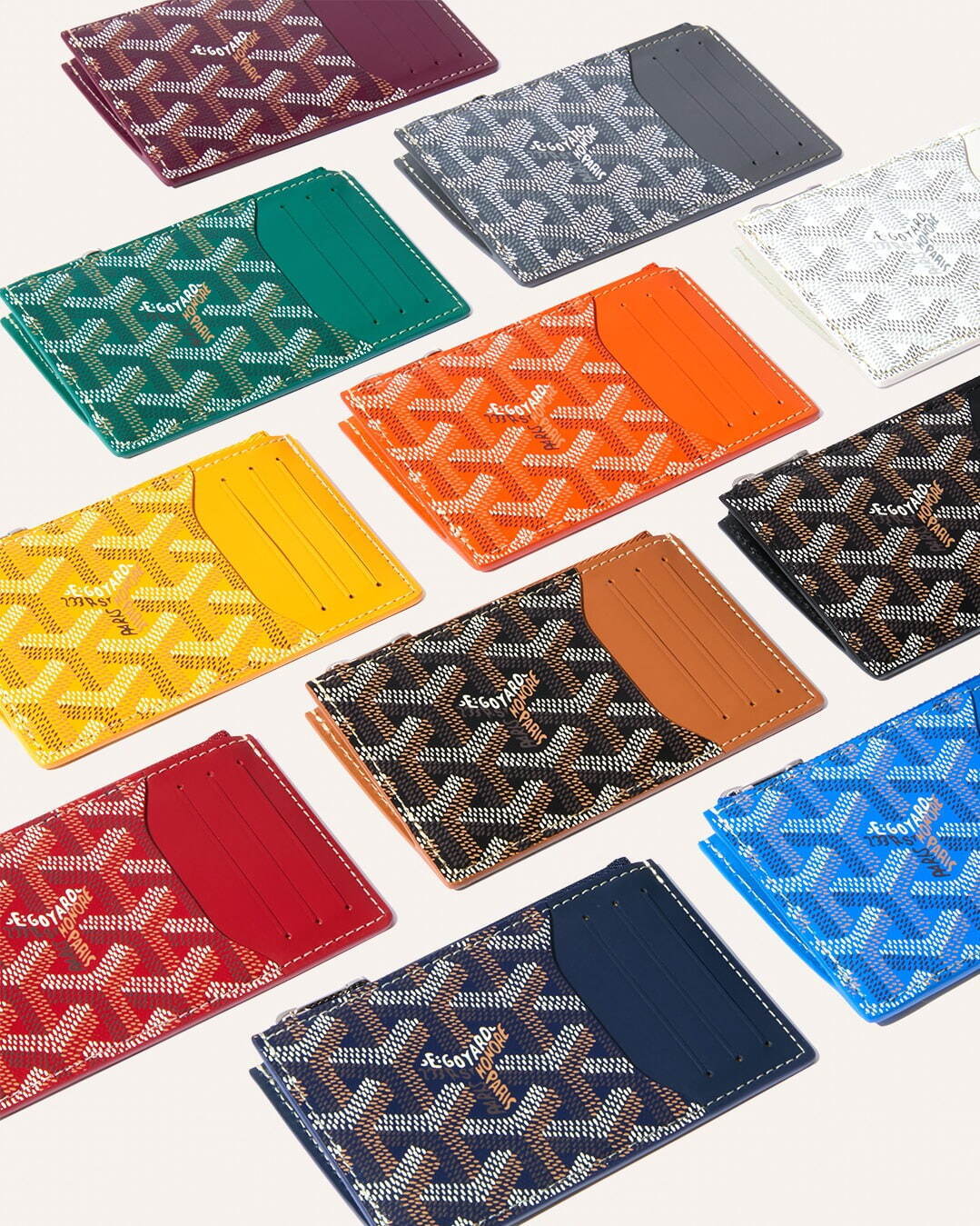 ゴヤール“杉綾模様”の「ブルボンカードホルダー」マチ付きジップ