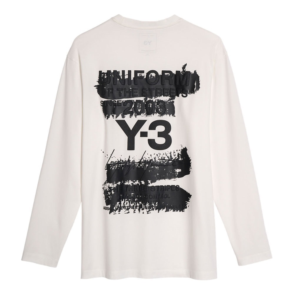 Y-3の25年春夏、塗りつぶしグラフィックのプリントスウェット