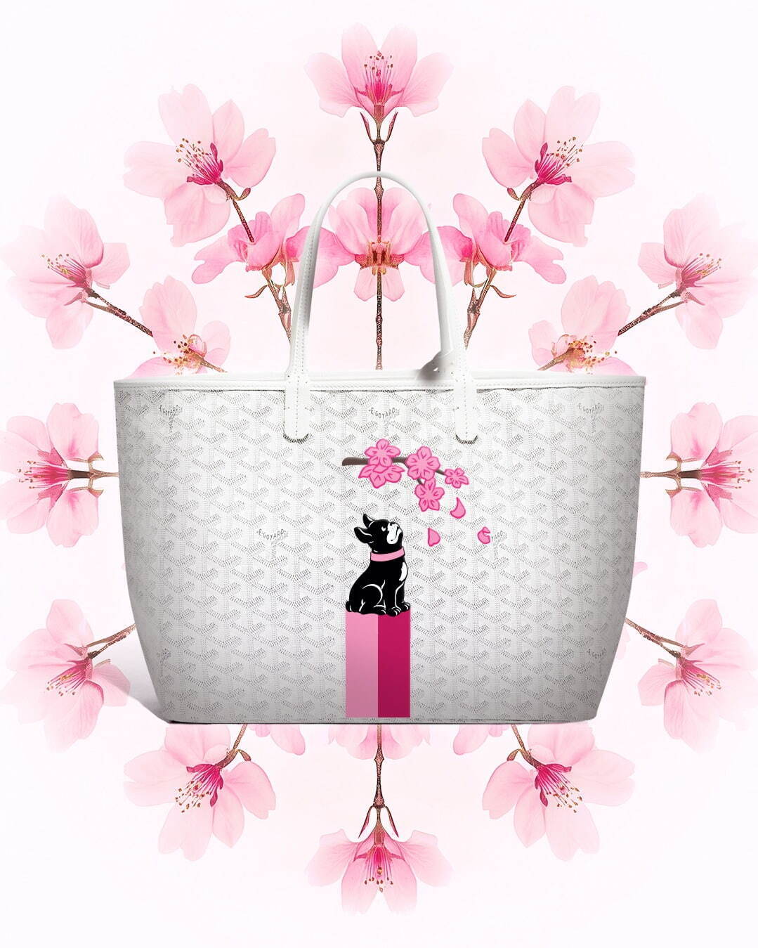 ゴヤール“花見する犬”＆桜咲くトートバッグ、京都髙島屋店限定で