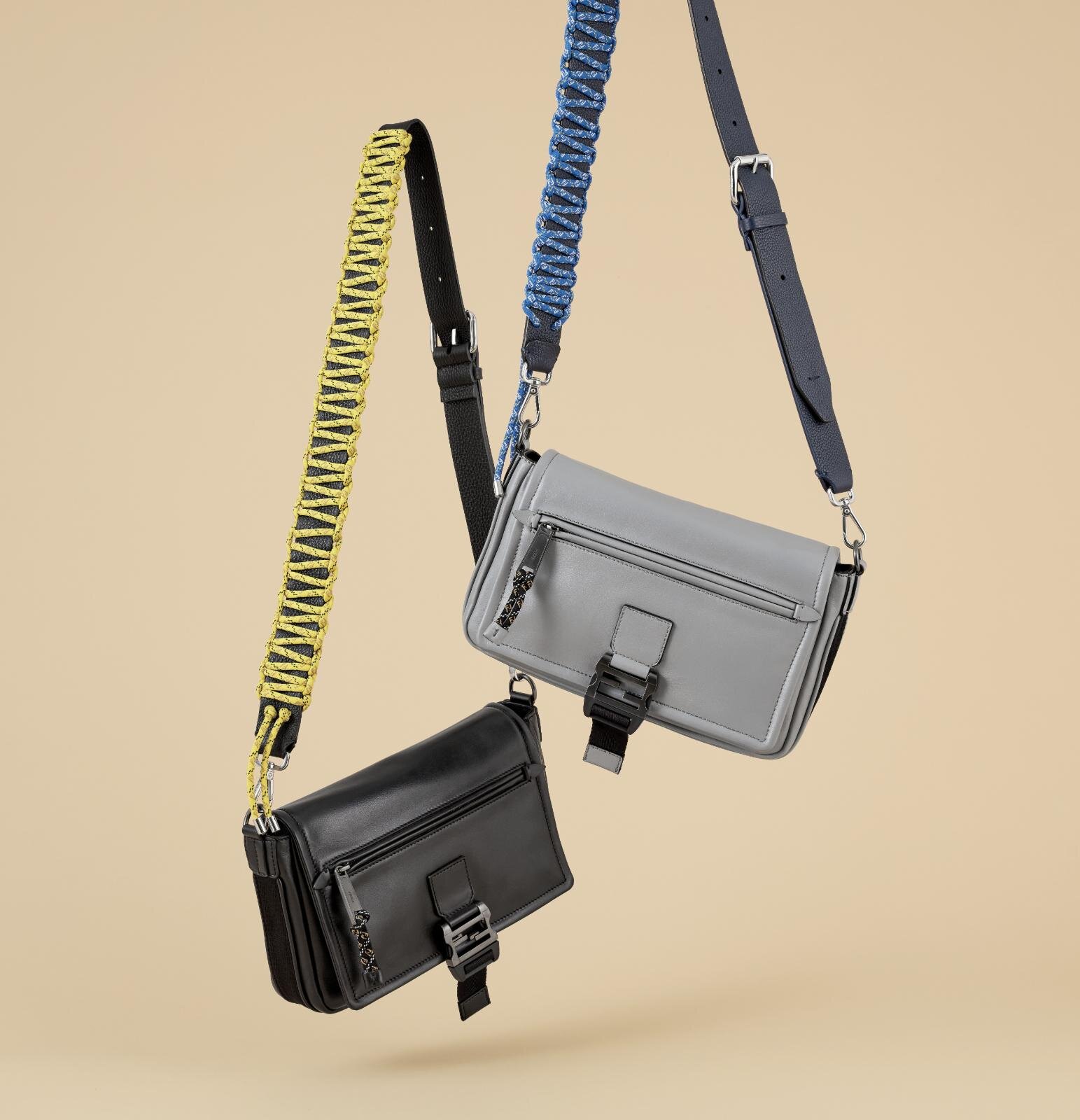 フェンディのレザーメッセンジャーバッグ、スポーティな”FF”ロゴ