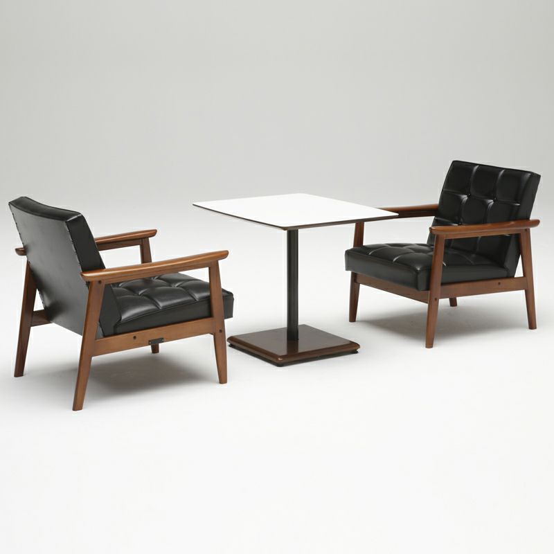 カリモク60+ カフェテーブル（メラミンホワイト/ウォールナット色塗装