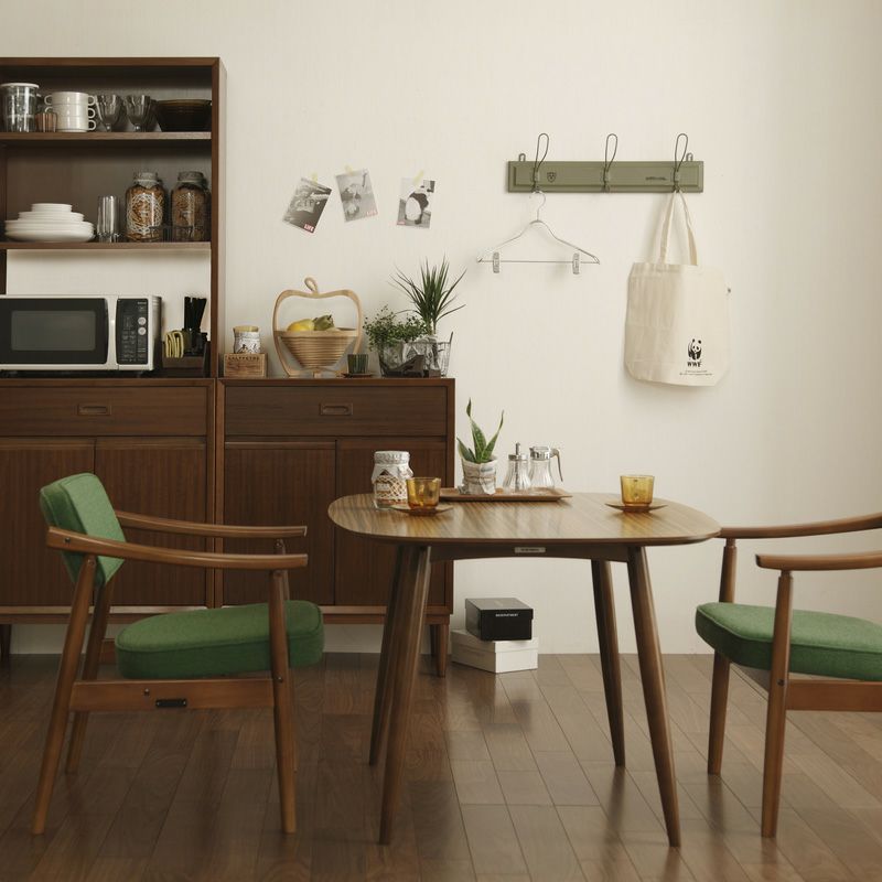 カリモク60+ Dテーブル（メラミン化粧板/ウォールナット色塗装