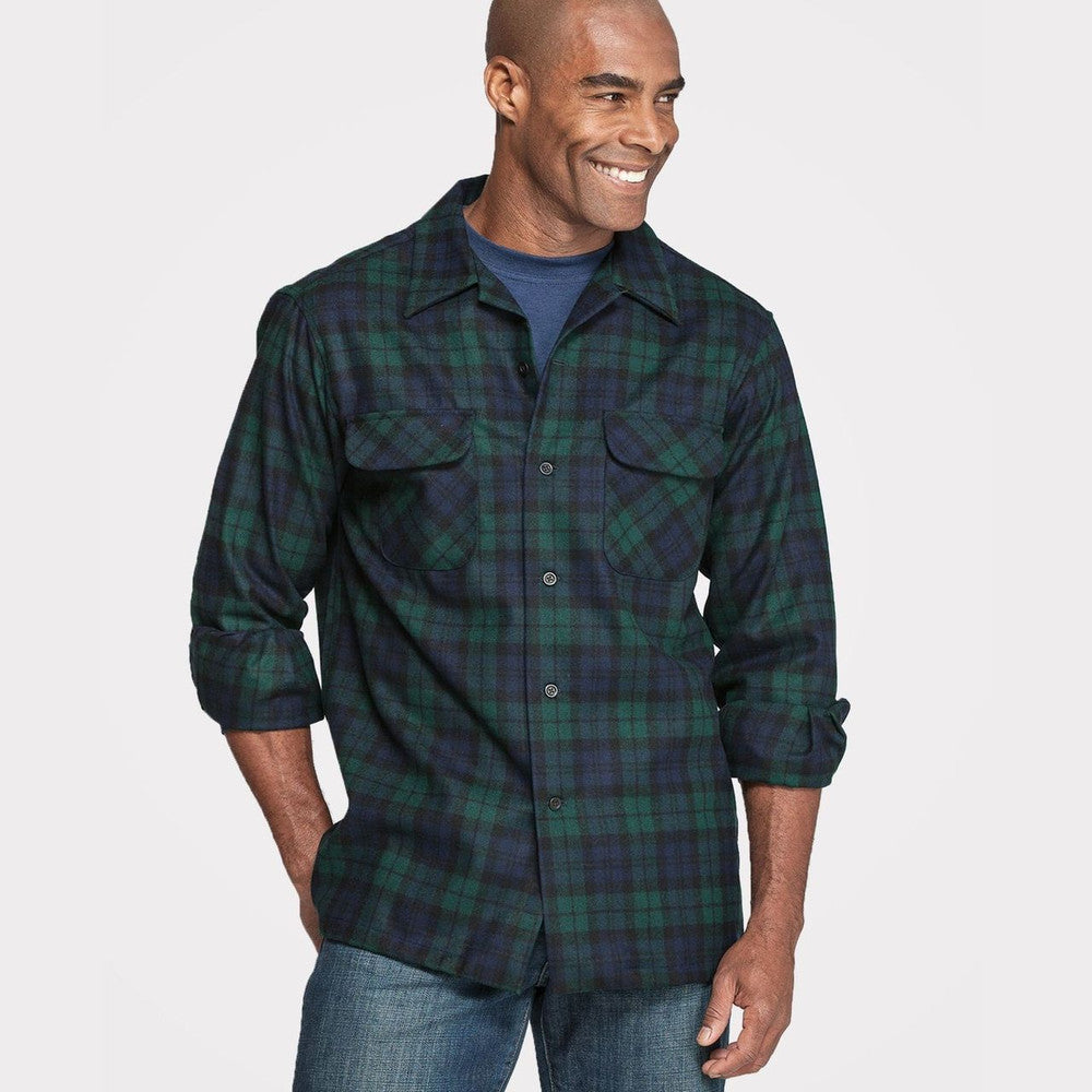 Men's Pendleton | Black Watch Tartan Board Shirt | Navy and Green