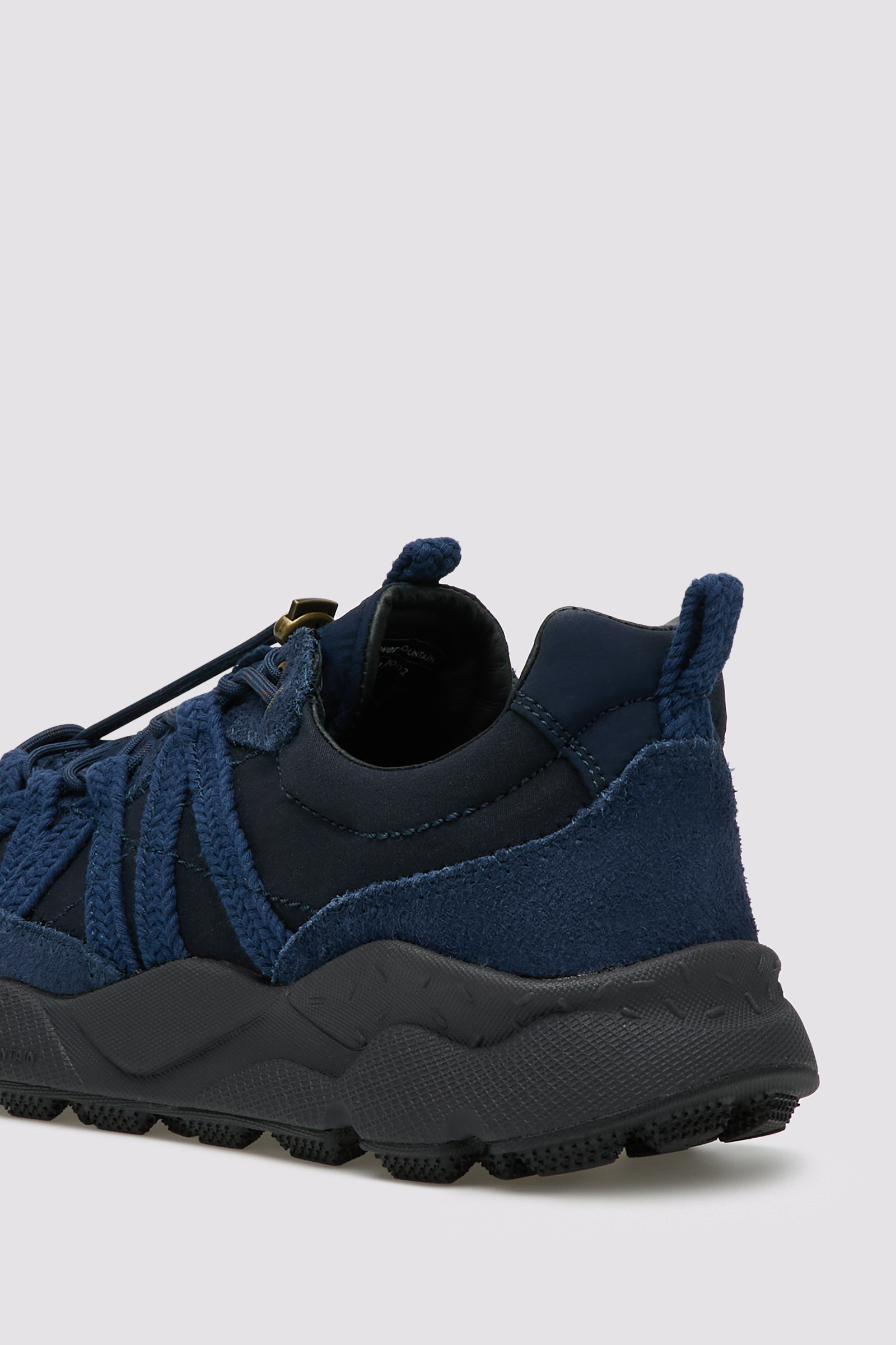 Shop Flower Mountain Navy Suede and Technical Fabric Sneakers