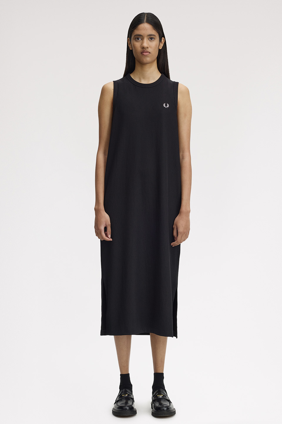 Rib Tricot Sleeveless Dress(10 102：BLACK): | FRED PERRY JAPAN