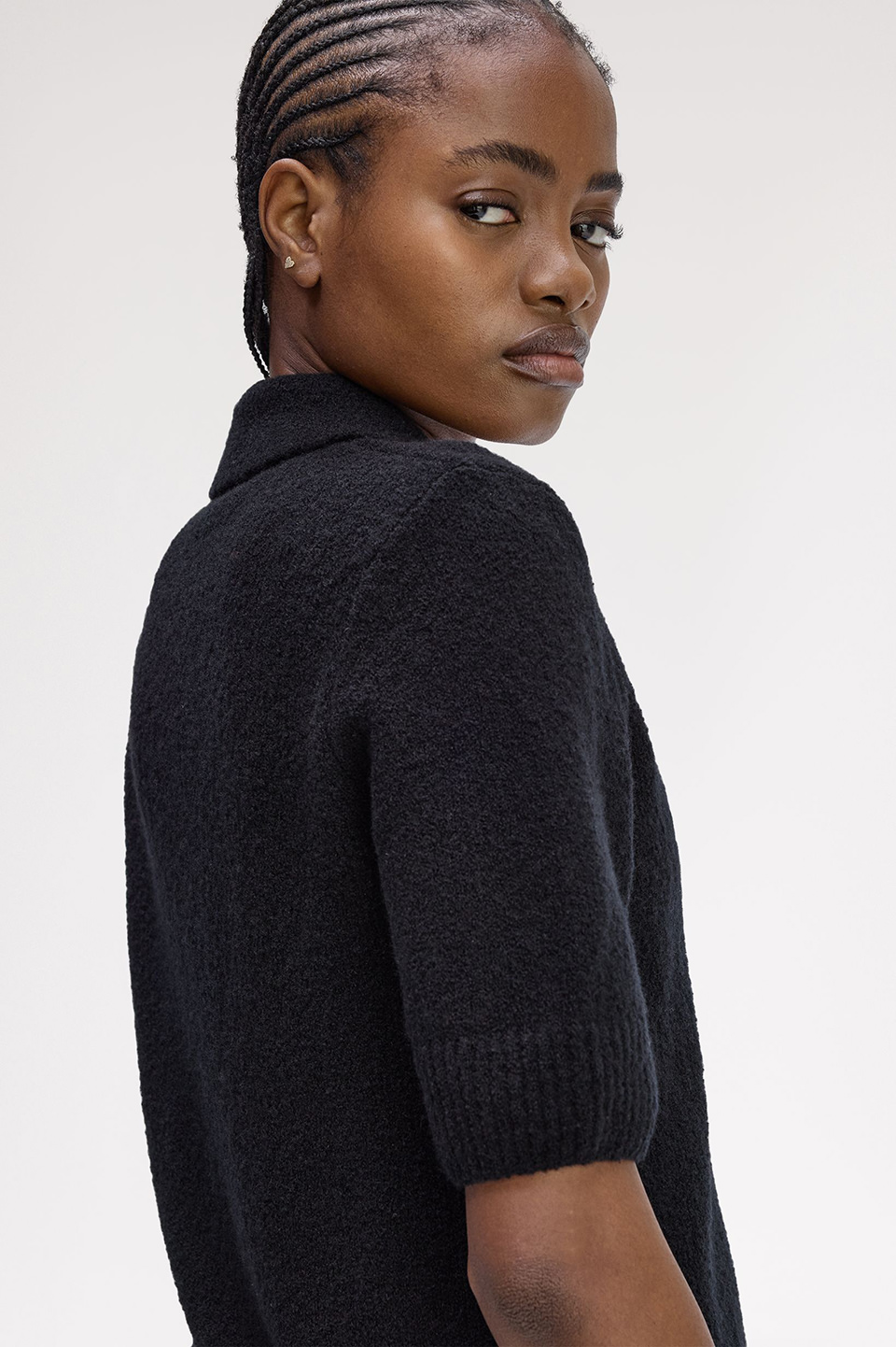 Textured Knitted Polo Shirt(8 102：BLACK): | FRED PERRY JAPAN