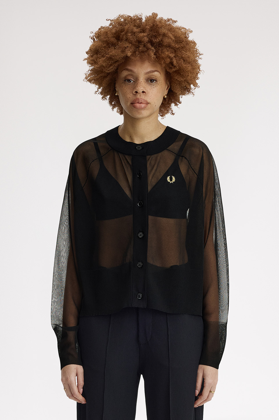 Sheer Cardigan(10 102：BLACK): | FRED PERRY JAPAN | フレッドペリー