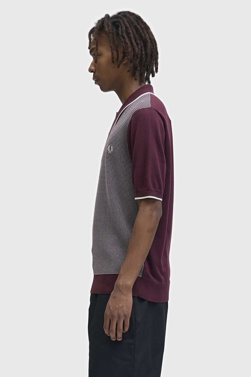 Tonic Waffle Knitted Shirt(S 597：OX BLOOD / ECRU): | FRED PERRY