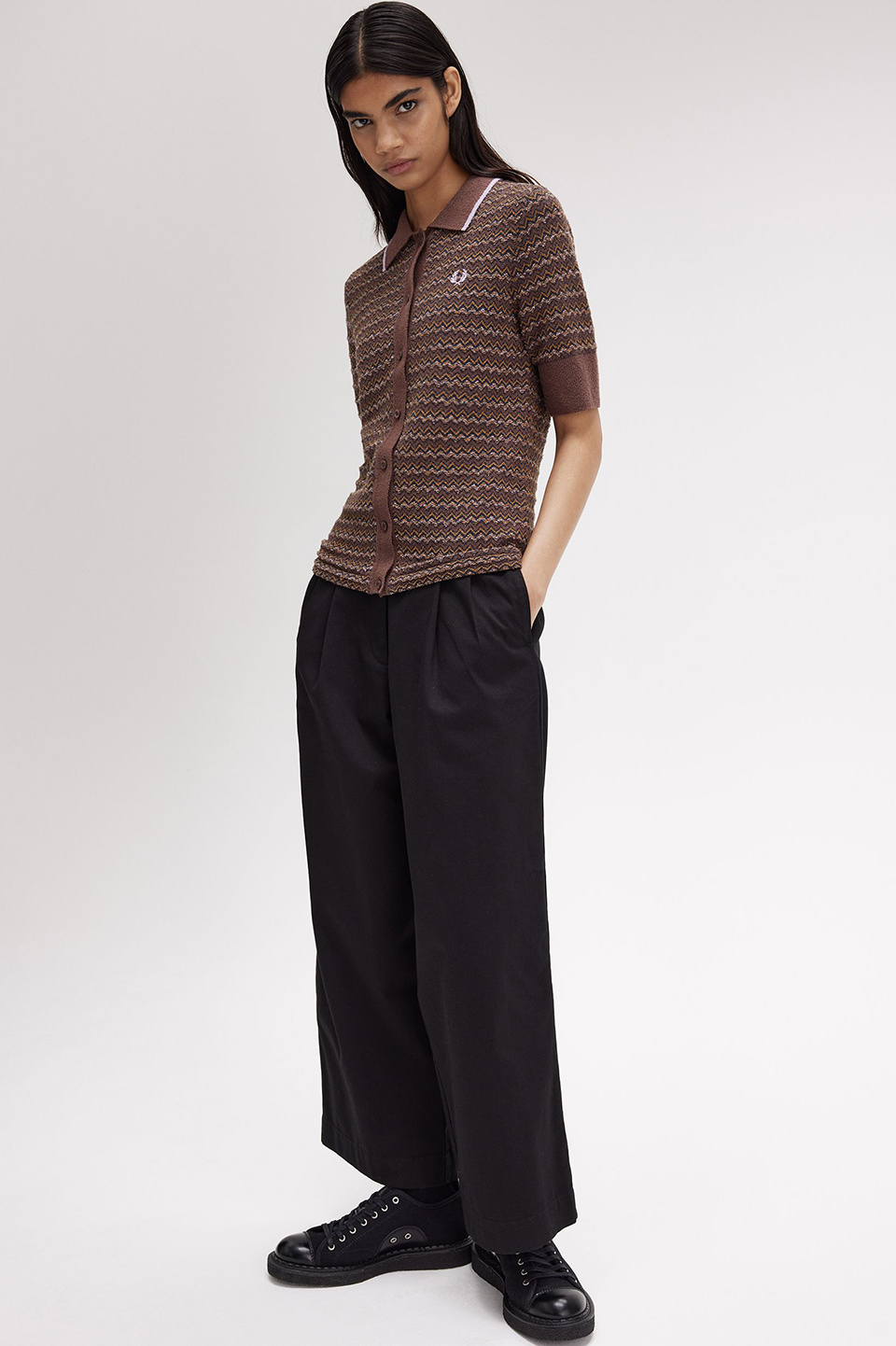 Boucle Jacquard Knitted Polo Shirt(10 U53：CARRINGTON ROAD BRICK