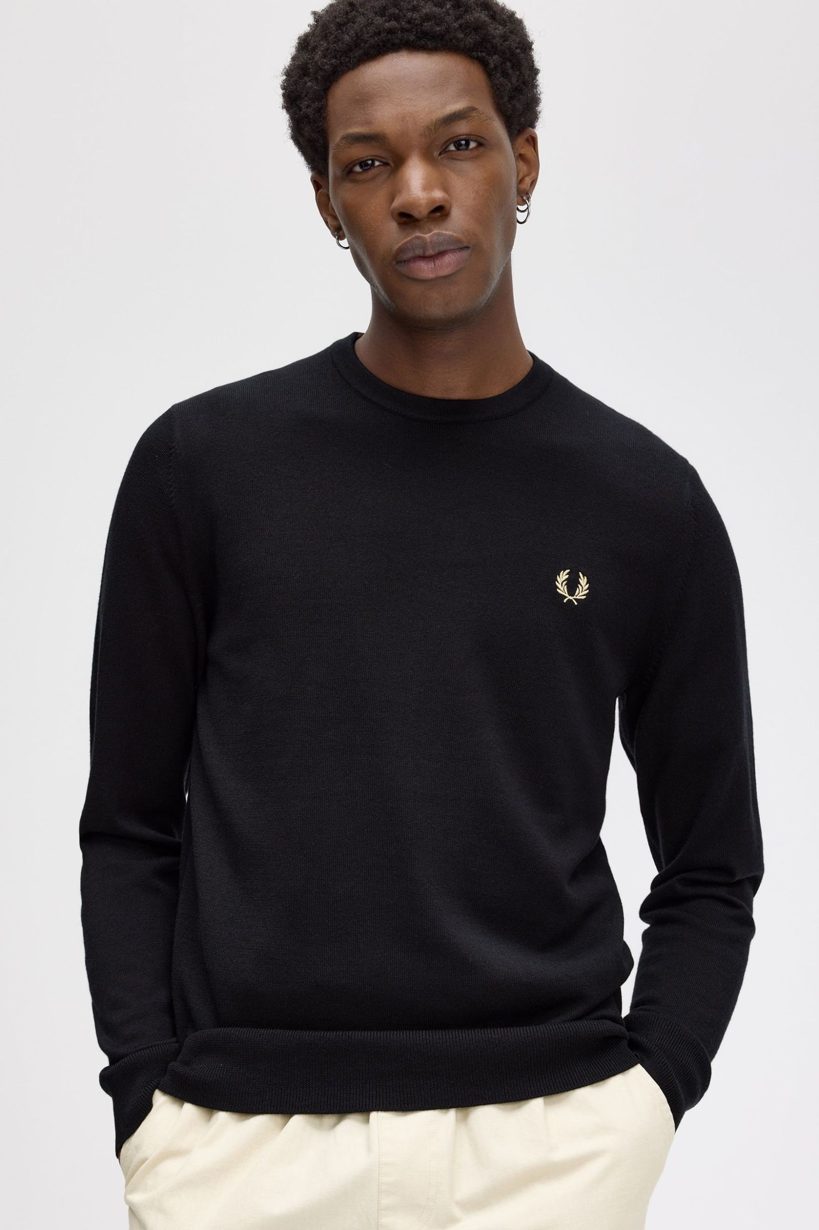 Classic Crew Neck Jumper(S 198：BLACK): | FRED PERRY JAPAN