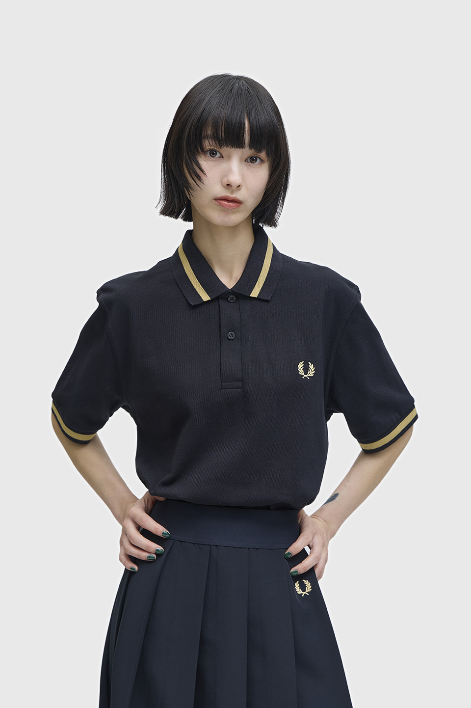 The Fred Perry Shirt - M2(36 157：BLACK / CHAMPAGNE): | FRED PERRY